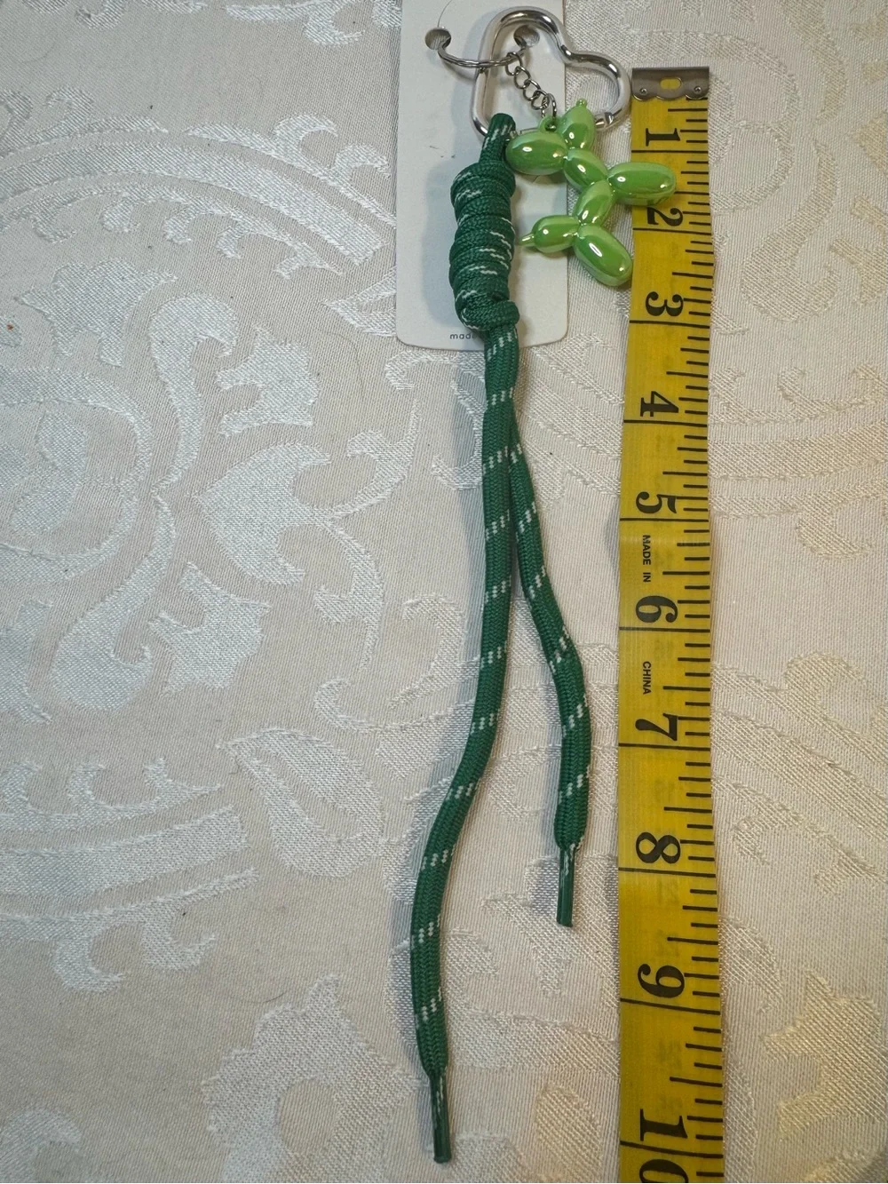 New MINT Green Paracord Keychain with Balloon Dog Charm- green